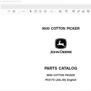 John Deere Agriculture 9930 Cotton Picker Parts Catalog Manual - PDF DOWNLOAD