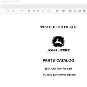 John Deere Agriculture 9970 Cotton Picker Parts Catalog Manual - PDF DOWNLOAD