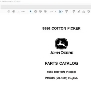 John Deere Agriculture 9986 Cotton Picker Parts Catalog Manual - PDF DOWNLOAD