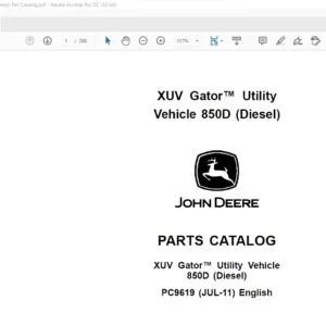John Deere Agriculture XUV Gator Utility Vehicle 850D(Diesel) Part Catalog Manual - PDF DOWNLOAD