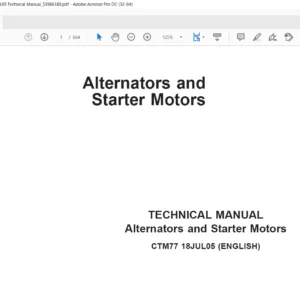 John Deere Alternators & Starter Motors Technical Manual - PDF DOWNLOAD
