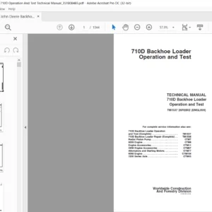 John Deere Backhoe Loader 710D Operation & Test Technical Manual - PDF DOWNLOAD