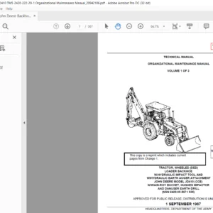 John Deere Backhoe Loader JD410 Organizational Maintenance Manual - PDF DOWNLOAD