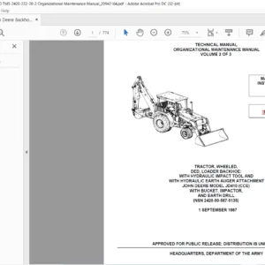 John Deere Backhoe Loader JD410 Organizational Maintenance Manual Vol 2 - PDF DOWNLOAD