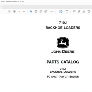John Deere Backhoe Loaders 710J Parts Catalog Manual - PDF DOWNLOAD