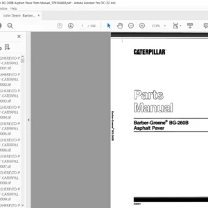 John Deere Barber-Greene BG-260B Asphalt Paver Parts Manual 370134860 - PDF DOWNLOAD