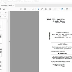 John Deere Crawler Dozer 450J 550J and 650J Operators Manual - PDF DOWNLOAD