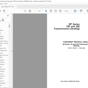 John Deere DF 150 & 250 Transmissions Component Technical Manual - PDF DOWNLOAD