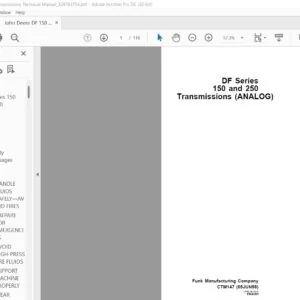 John Deere DF Series 150 250 Transmissions Technical Manual (05-JUN-98)  - PDF DOWNLOAD