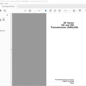 John Deere DF Series 150  250 Transmissions Technical Manual(16-JUL-98) - PDF DOWNLOAD