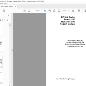 John Deere DF180 Powershift Transmission Repair Manual - PDF DOWNLOAD