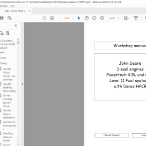John Deere Diesel Engines Powertech 4.5L 6.8L Level 11 Fuel Systems With Denso HPCR Workshop Manual