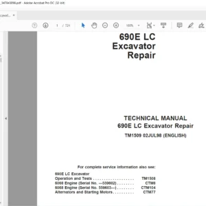 John Deere Excavator 690E LC Repair Manual - PDF DOWNLOAD