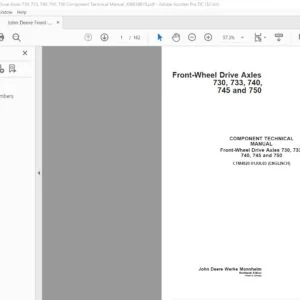 John Deere Front-Wheel Drive Axles 730 733 740 745 750 Component Technical Manual - PDF DOWNLOAD