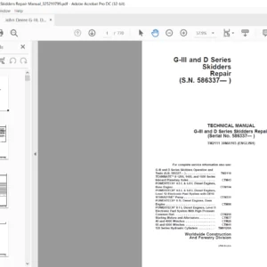 John Deere G-III & D Series Skidders Repair Manual - PDF DOWNLOAD