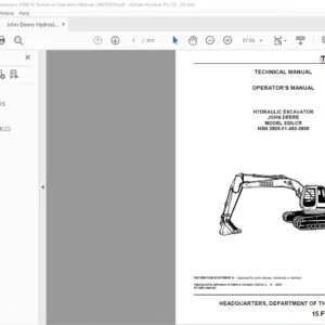 John Deere Hydrostatic Excavator 330LCR Technical Operators Manual - PDF DOWNLOAD
