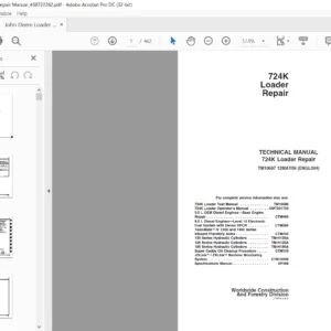 John Deere Loader 724K Repair Manual - PDF DOWNLOAD