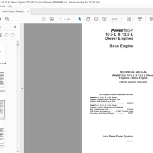 John Deere Powertech 10.5 L & 12.5 L Diesel Engines Base Engine Technical Manual -  PDF DOWNLOAD