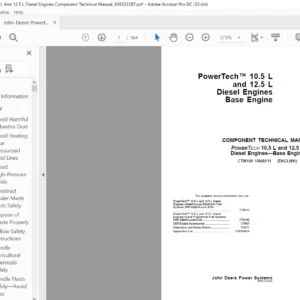 John Deere Powertech 10.5 L & 12.5 L Diesel Engines Component Technical Manual - PDF DOWNLOAD