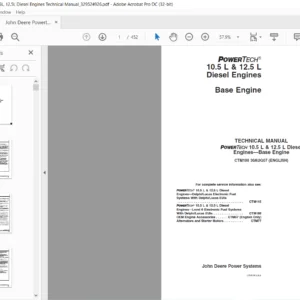 John Deere Powertech 10.5L & 12.5L Diesel Engines Base Engine Technical Manual  - PDF DOWNLOAD