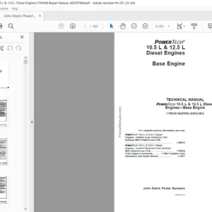 John Deere Powertech 10.5L & 12.5L Diesel Engines Base Engine Technical Manual CTM100 - PDF DOWNLOAD