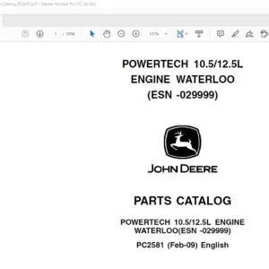 John Deere Powertech 10.5L 12.5L Engine Waterloo Parts Catalog Manual - PDF DOWNLOAD