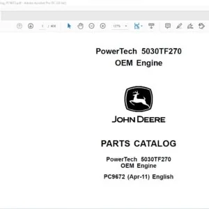 John Deere Powertech 5030TF270 OEM Engine Parts Catalog Manual - PDF DOWNLOAD