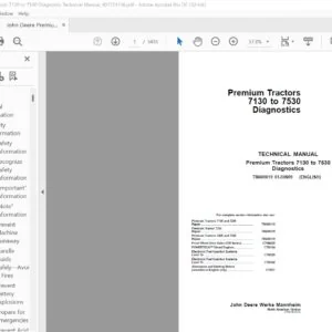 John Deere Premium Tractors 7130 to 7530 Diagnostic Technical Manual (01-JUN-09) - PDF DOWNLOAD