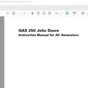 John Deere QAS 250 for AC Generators Instruction Manual - PDF DOWNLOAD