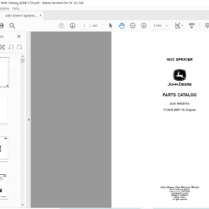 John Deere Sprayer 4630 Parts Catalog Manual - PDF DOWNLOAD