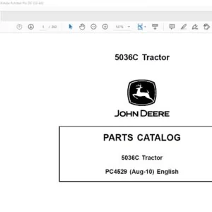 John Deere Tractor 5036C Parts Catalog Manual - PDF DOWNLOAD