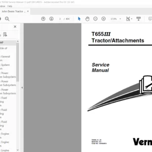 John Deere Tractor Vermeer T655III Service Manual - PDF DOWNLOAD