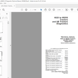 John Deere Tractors 6020 To 6920S & SE Diagnostics Technical Manual - PDF DOWNLOAD