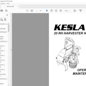 KESLA 20 RH Harvester Head Operation & Maintenance Manual - PDF DOWNLOAD