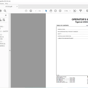 Tigercat 230 240 Loader Operator's Manual - PDF DOWNLOAD