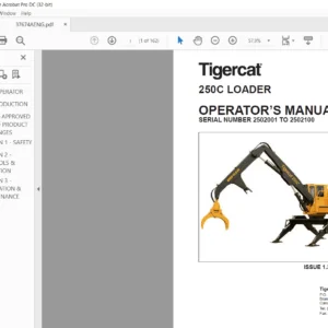 Tigercat 250C LOADER OPERATOR’S MANUAL SN 2502001 - 2502100 - PDF DOWNLOAD