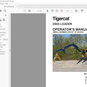 Tigercat 250D Loader Operator's Manual - PDF DOWNLOAD