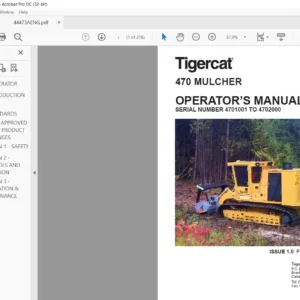 Tigercat 470 MULCHER OPERATOR’S MANUAL Sn 4701001 - 4702000 - PDF DOWNLOAD