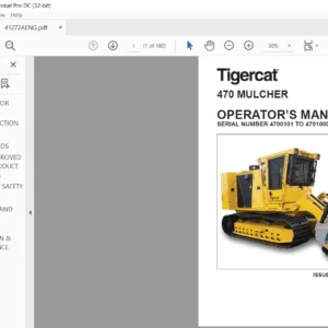 Tigercat 470 Mulcher Operator's Manual - PDF DOWNLOAD