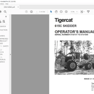 Tigercat 615C Skidder Operator's Manual - PDF DOWNLOAD