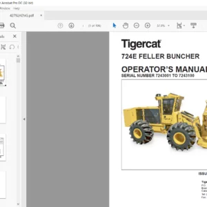 Tigercat 724E FELLER BUNCHER OPERATOR’S MANUAL SN 7243001 - 7243100 - PDF DOWNLOAD