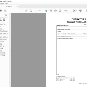 Tigercat 726 Feller Buncher Operator's Manual - PDF DOWNLOAD