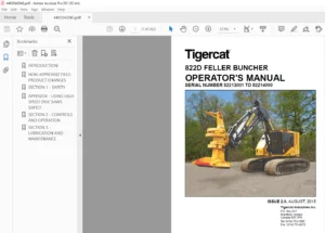 Tigercat 822D Feller Buncher Operator's Manual - PDF DOWNLOAD