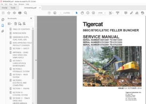 Tigercat 860C 870C L870C Feller Buncher Service Manual - PDF DOWNLOAD