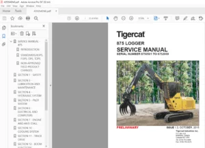 Tigercat 875 Logger Service Manual - PDF DOWNLOAD