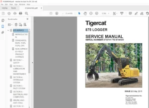 Service Repair Manual for Tigercat 875 Logger PDF Download