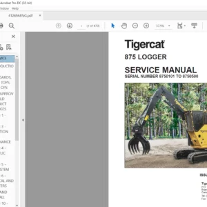 Tigercat 875 Logger Service Manual - PDF DOWNLOAD