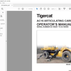 Tigercat AC16 Articulating Carrier Operator's Manual - PDF DOWNLOAD