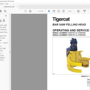 Tigercat BAR SAW FELLING HEAD OPERATING & SERVICE MANUAL - PDF DOWNLOAD