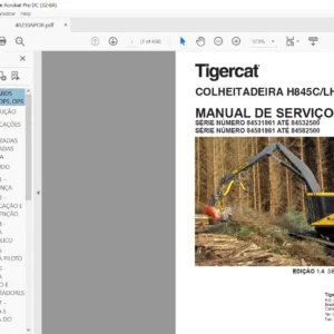 Tigercat H845C LH845C COLHEITADEIRA MANUAL DE SERVIÇO - PDF DOWNLOAD